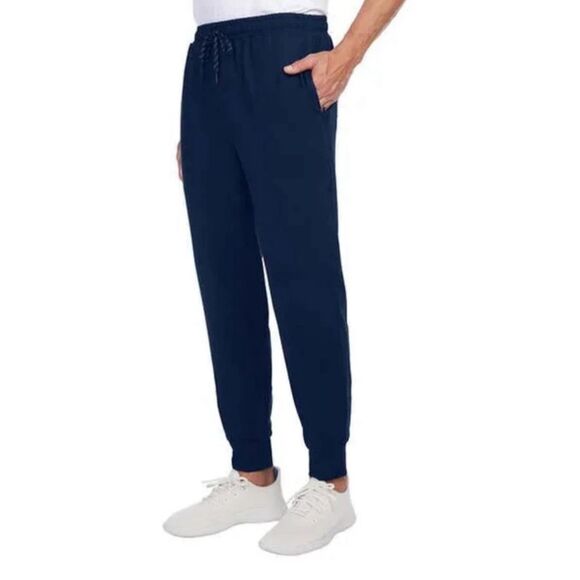 NWT Kirkland Signature Men's XL Active Jogger Pants Zipper Pockets Stretch Blue - Picture 2 of 11